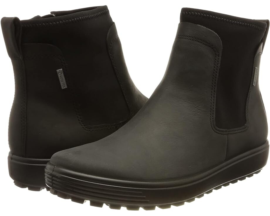 

Ботинки ECCO Soft 7 Tred GORE-TEX Waterproof Chelsea, цвет Black Oiled Nubuck