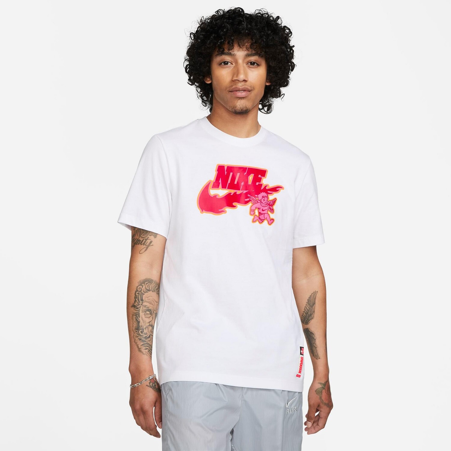 

Мужская футболка с рисунком Nike Sportswear Flame Swoosh, белый