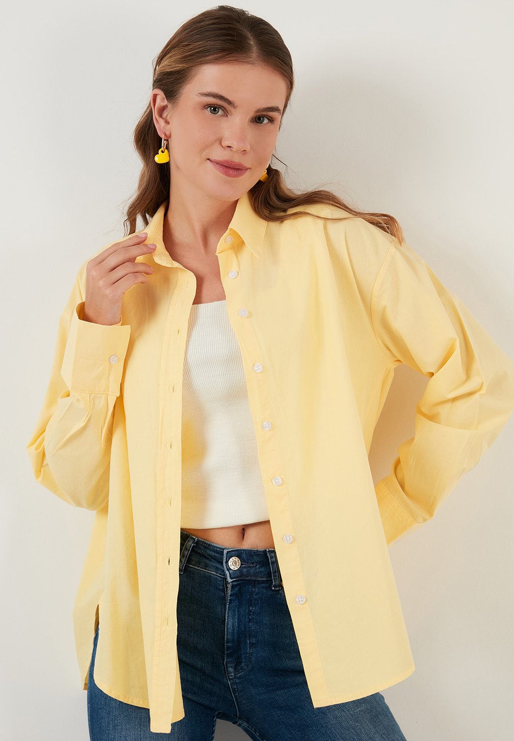 Блузка-рубашка LOOSE FIT , цвет yellow LELA