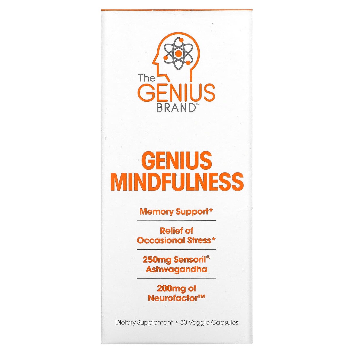 

Genius Mindfullness, 30 растительных капсул, The Genius Brand