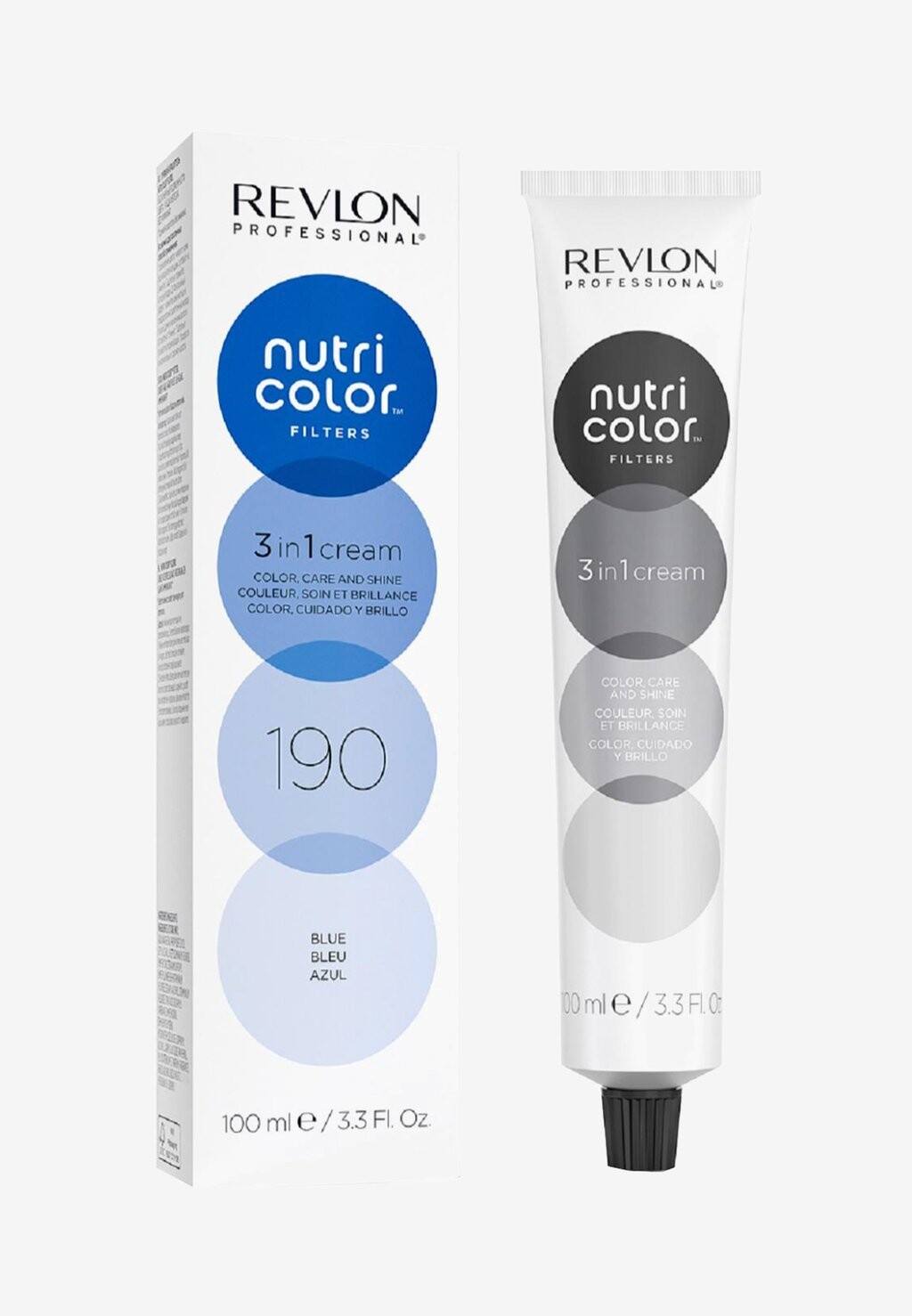 

Кондиционер Nutri Color Filters 3 In 1 Cream Color Care And Shine Semi Permanent Revlon Professional, цвет 190 blue