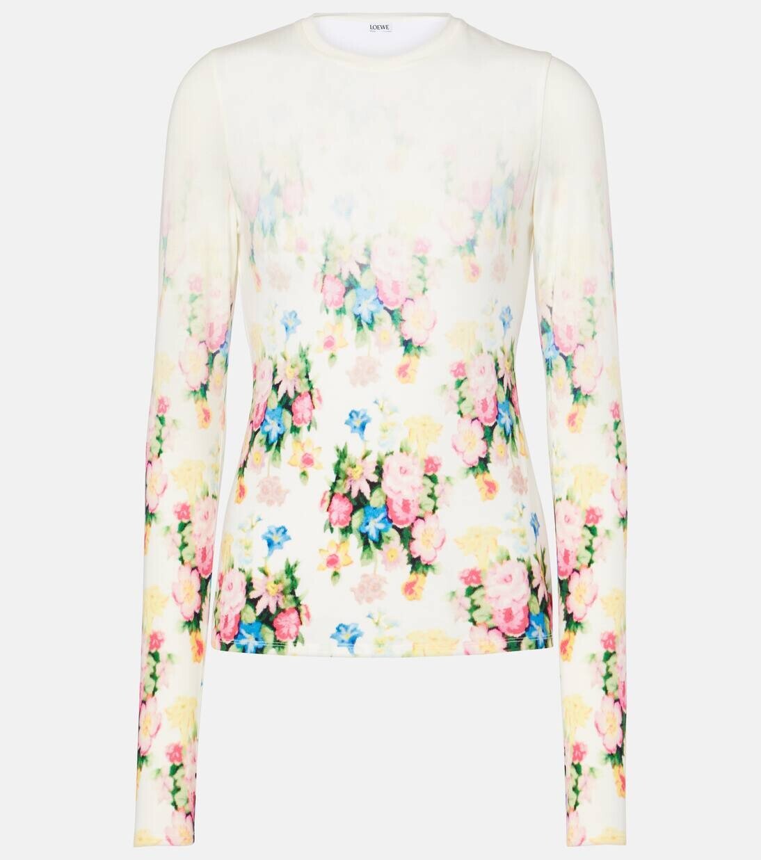 

Цветочный топ Loewe, цвет white/multicolor