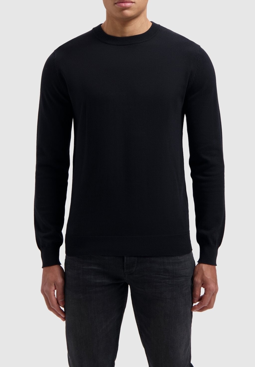 Джемпер вязаный REGULAR FIT CREWNECK LS Pure Path, цвет black