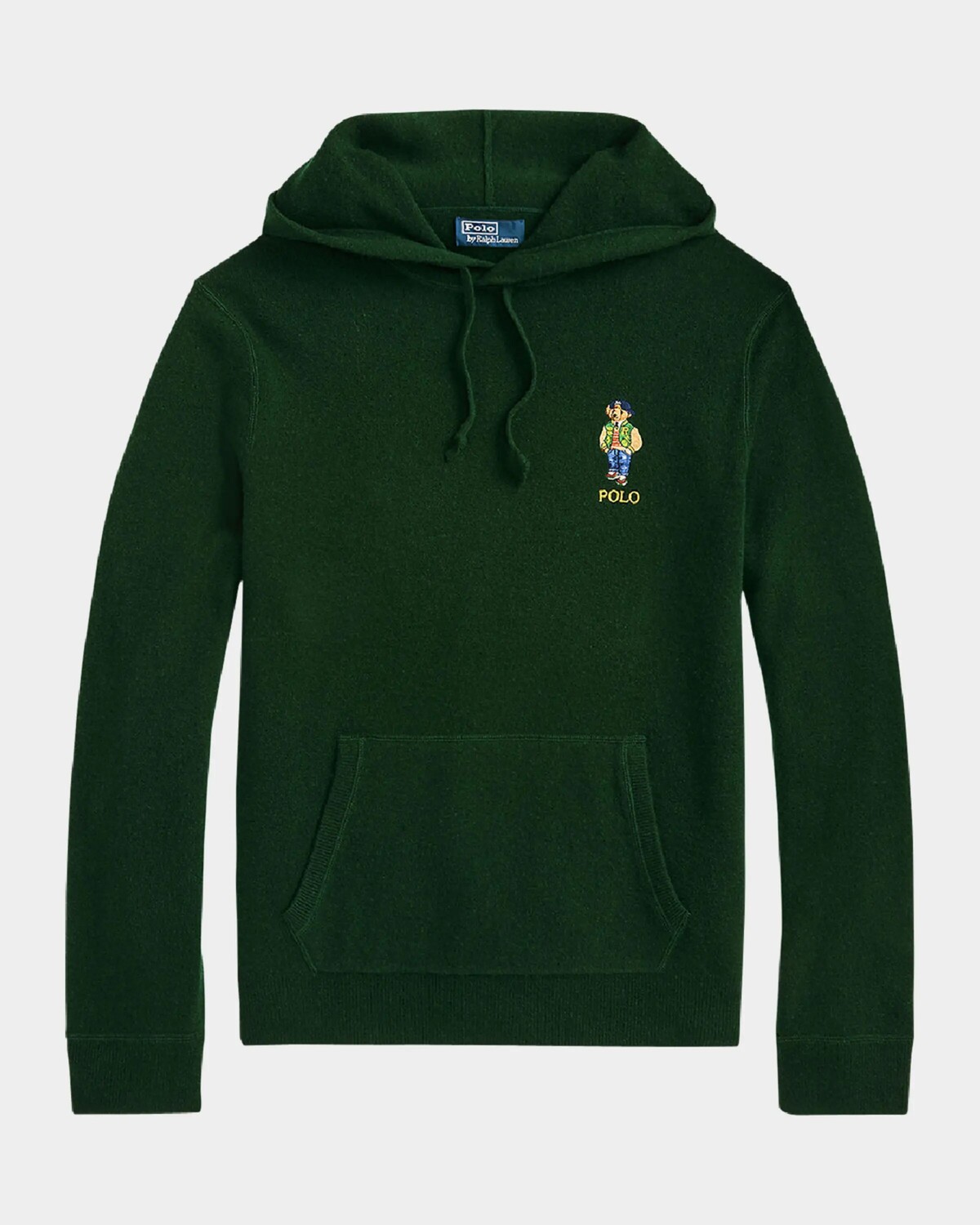 

Мужской шерстяной свитер с капюшоном-поло Bear Polo Ralph Lauren, зеленый
