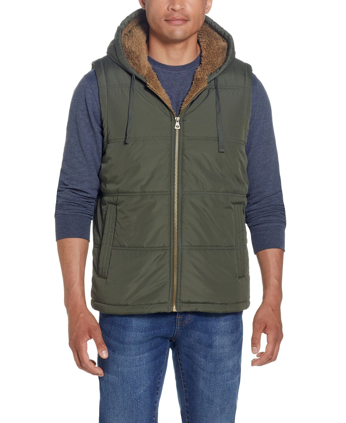 

Мужской пуховик с капюшоном на подкладке из шерпы Weatherproof Vintage