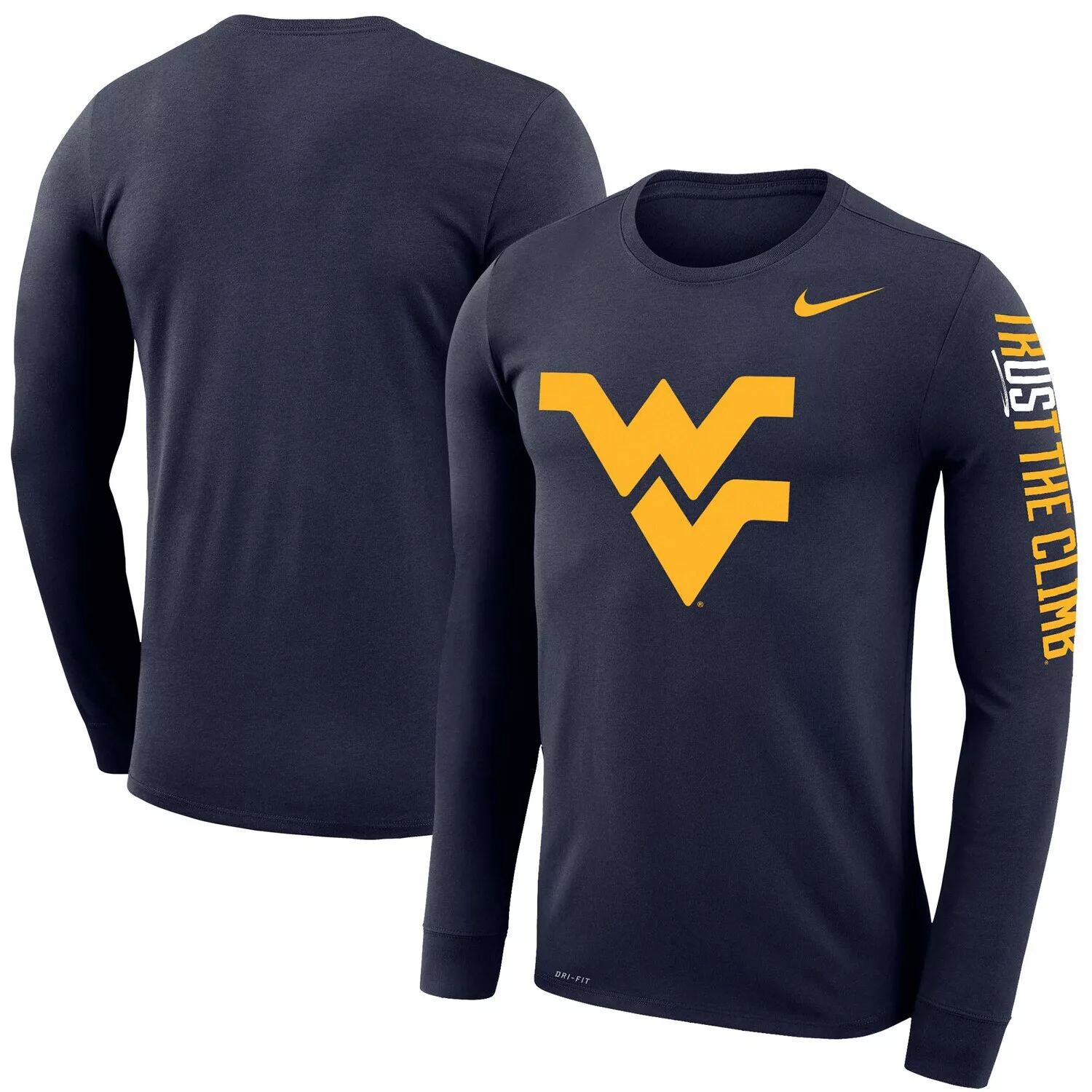 

Мужская темно-синяя футболка West Virginia Mountaineers Trust the Climb Performance Legend с длинным рукавом Nike
