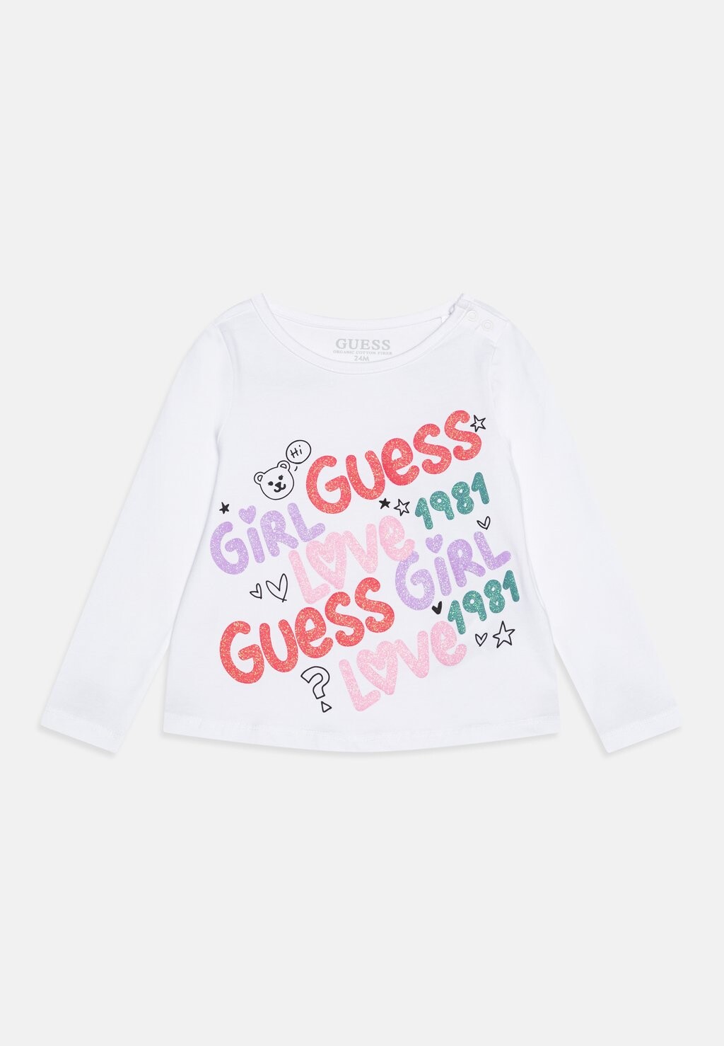 

Футболка с длинным рукавом Toddler Guess, цвет pure white