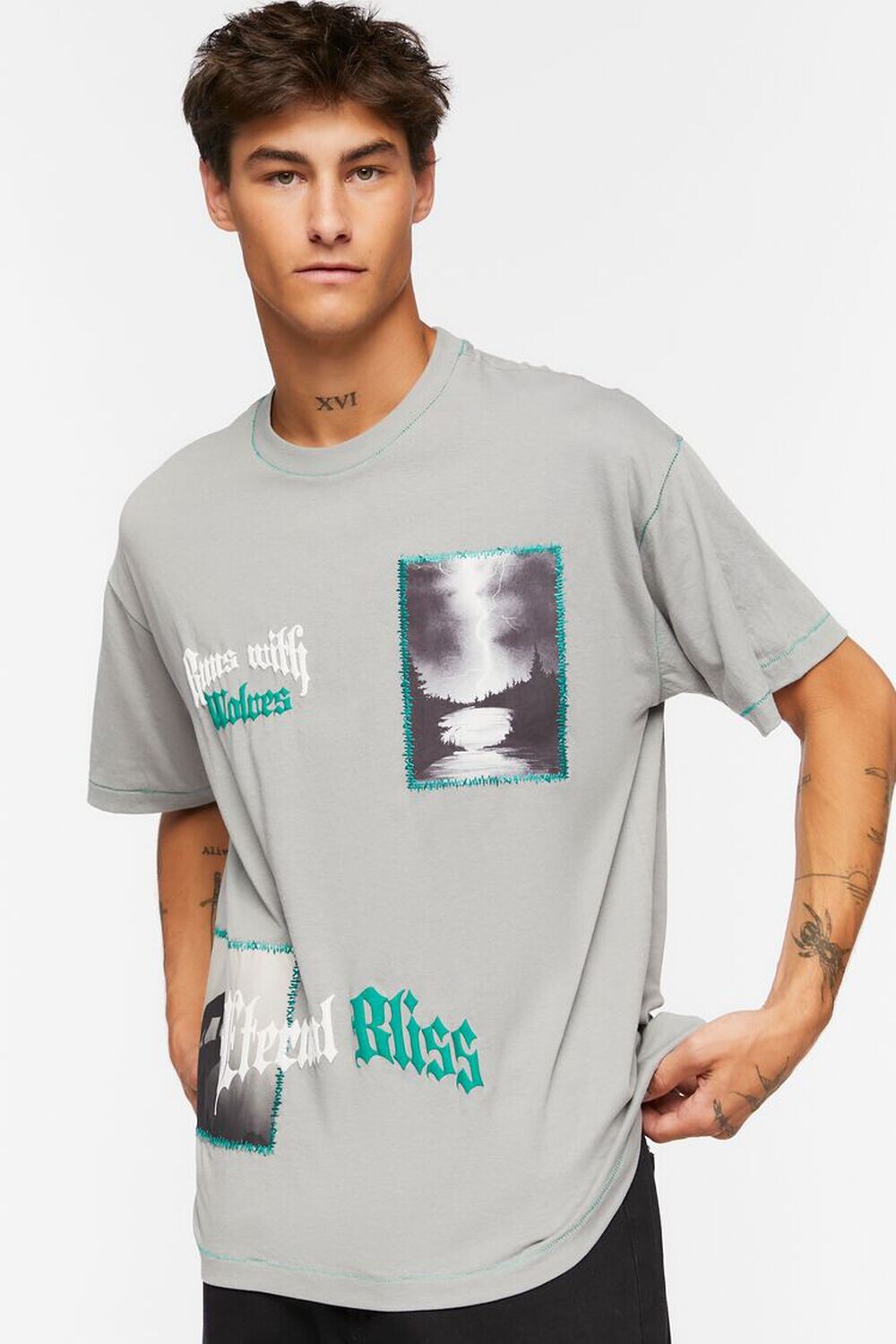 

Футболка с рисунком Eternal Bliss Forever 21, серый