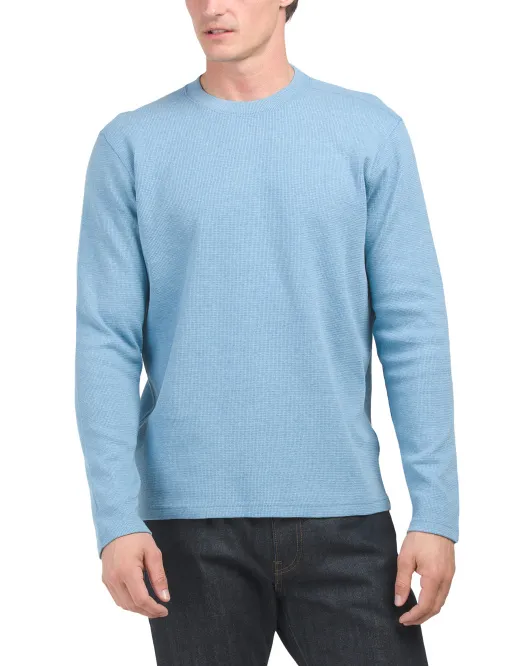 

Вафельный свитер с круглым вырезом Bonobos, цвет Heather Blue