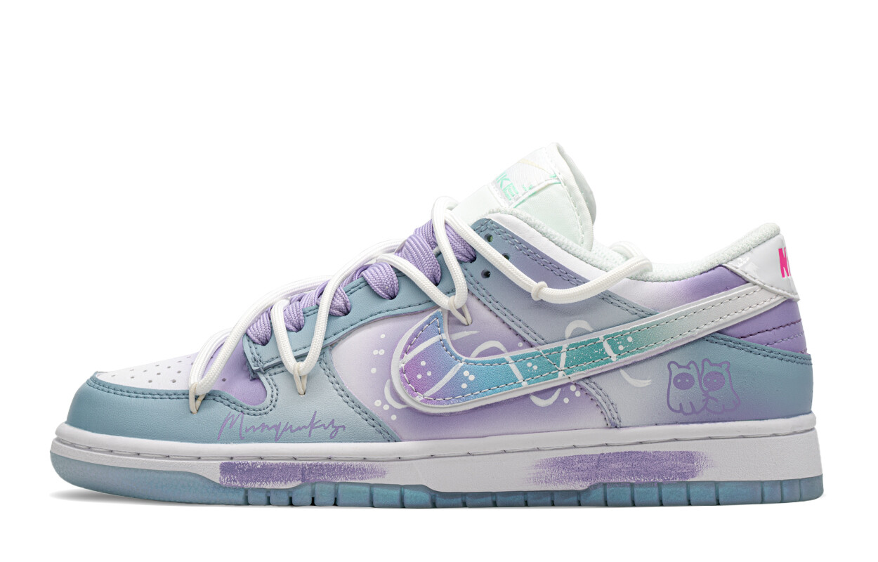 

Кроссовки Nike Dunk Skateboarding Shoes Women's Low-top Blue/Purple, серый