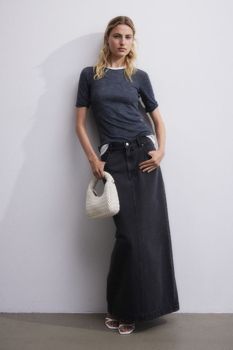 Длинная джинсовая юбка H&M