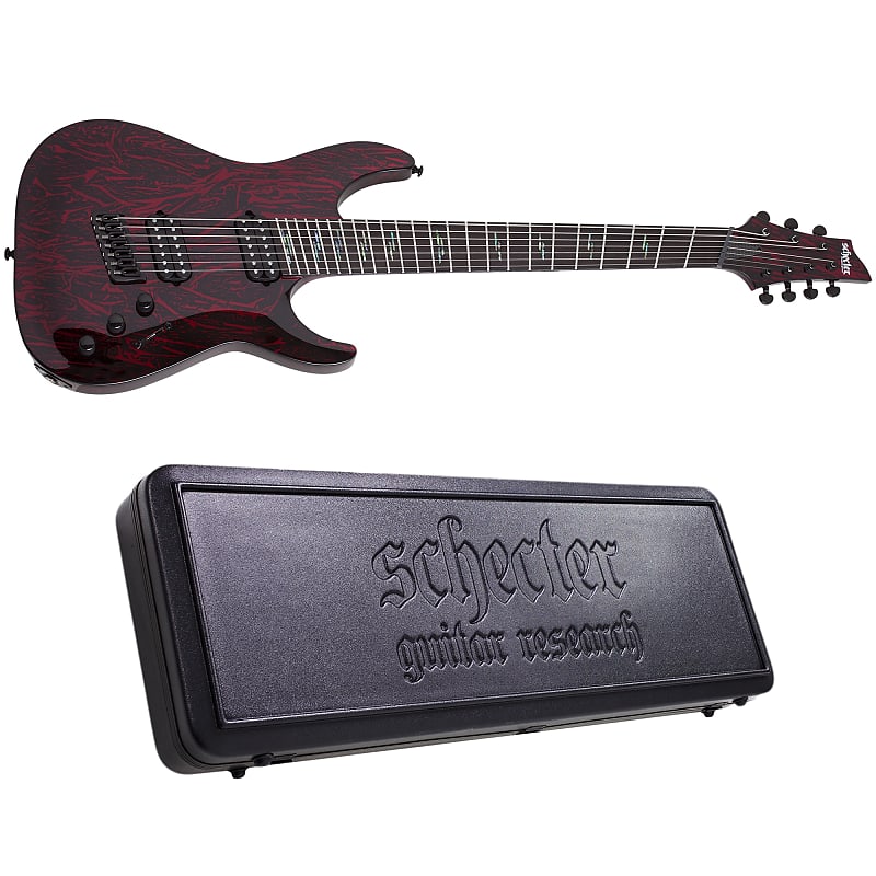 Электрогитара Schecter C-7 Multiscale Silver Mountain Blood Moon 7-String Electric Guitar + Hard Case