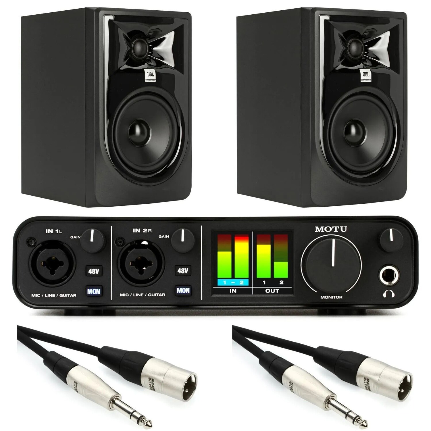 

Комплект аудиоинтерфейса MOTU M2 2x2 USB-C и монитора JBL 305P MkII