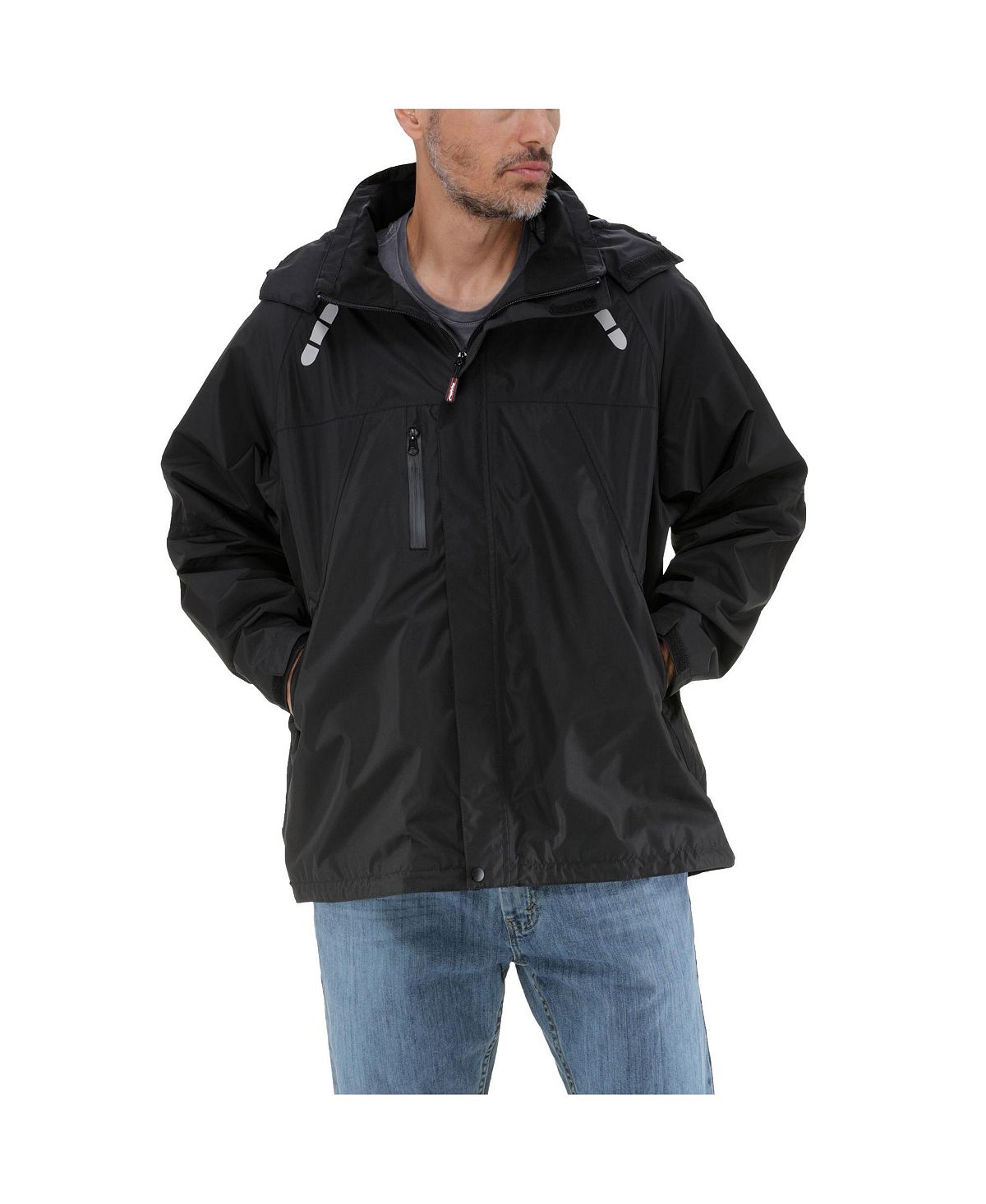 цена Мужская легкая куртка-дождевик – водонепроницаемый плащ со съемным капюшоном RefrigiWear