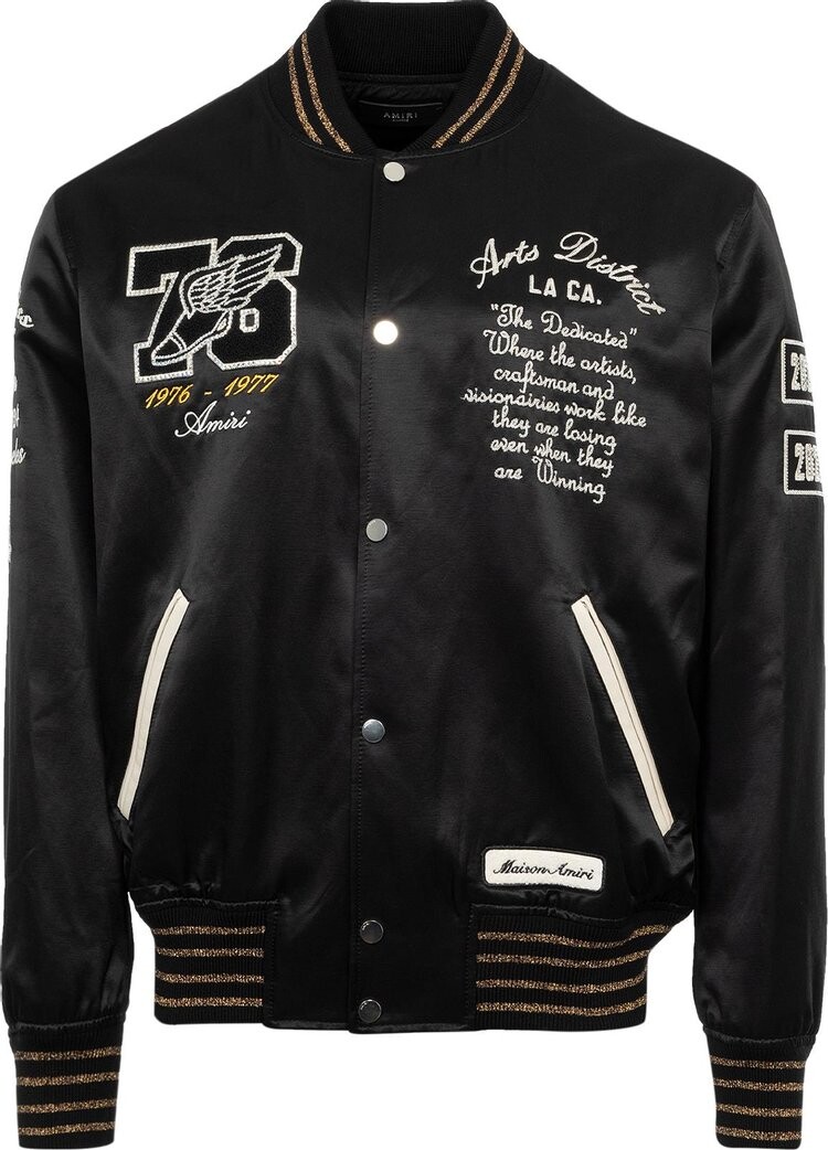 

Куртка Amiri Embellished Eagle Vasity 'Black', черный