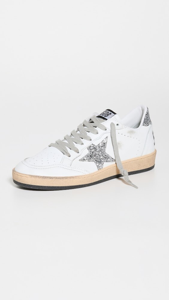 

Кроссовки Golden Goose Ball Star Nappa Upper and Spur Glitter, белый