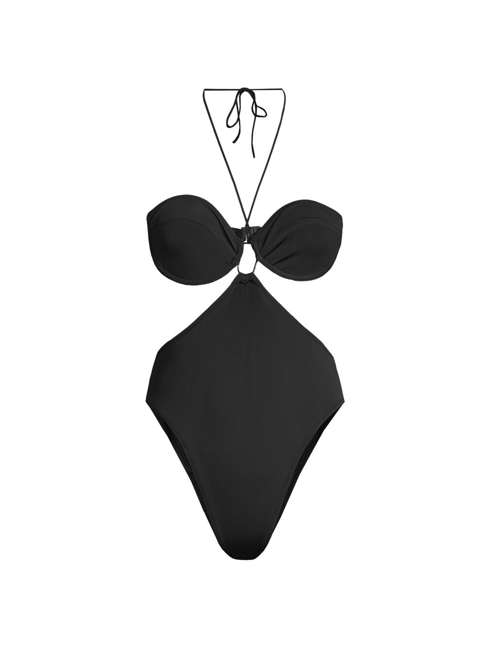 

Цельный купальник Blythe O-Ring Halter Solid & Striped, черный