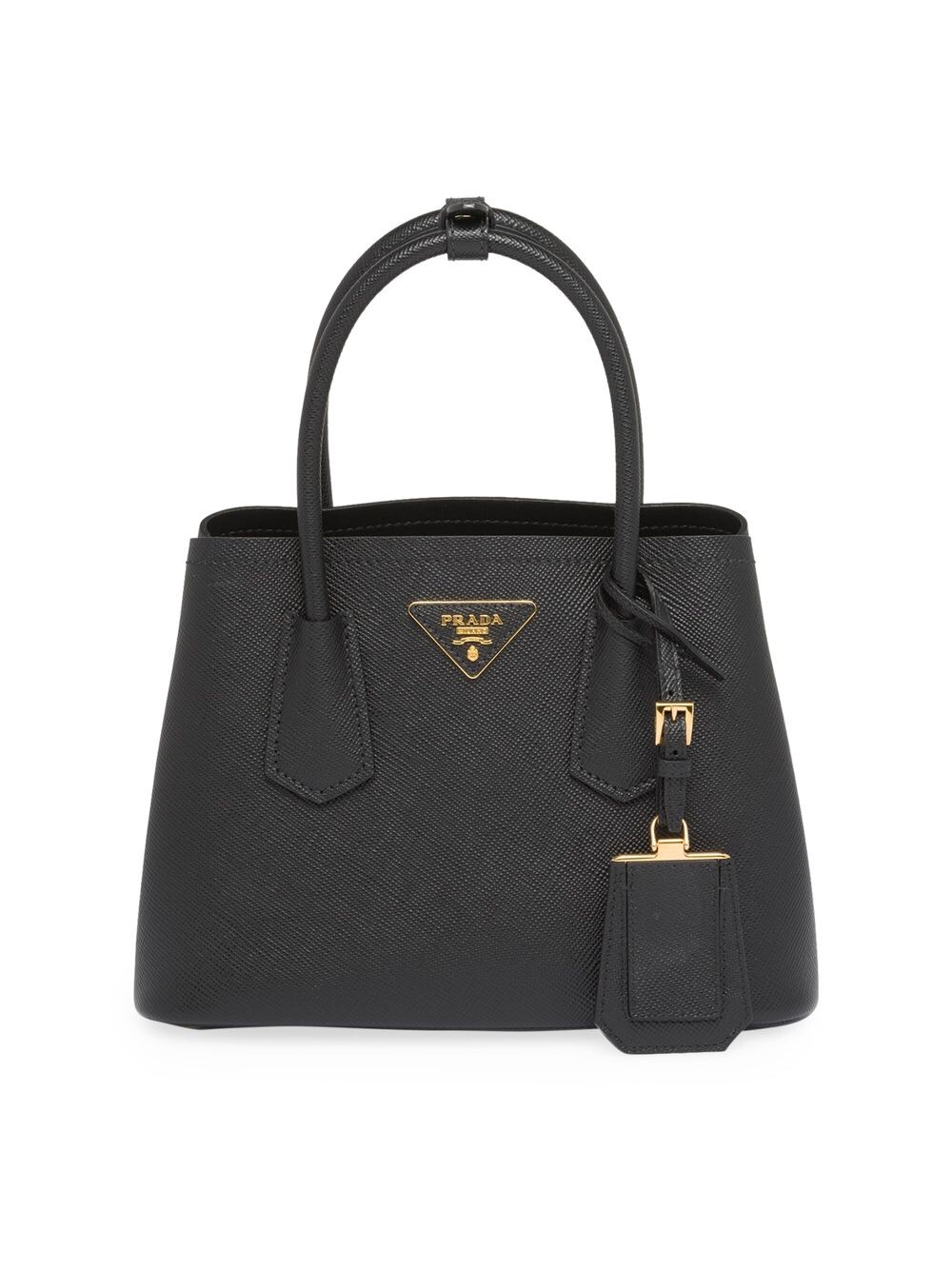 

Двойная мини-сумка из сафьяновой кожи Prada, черный