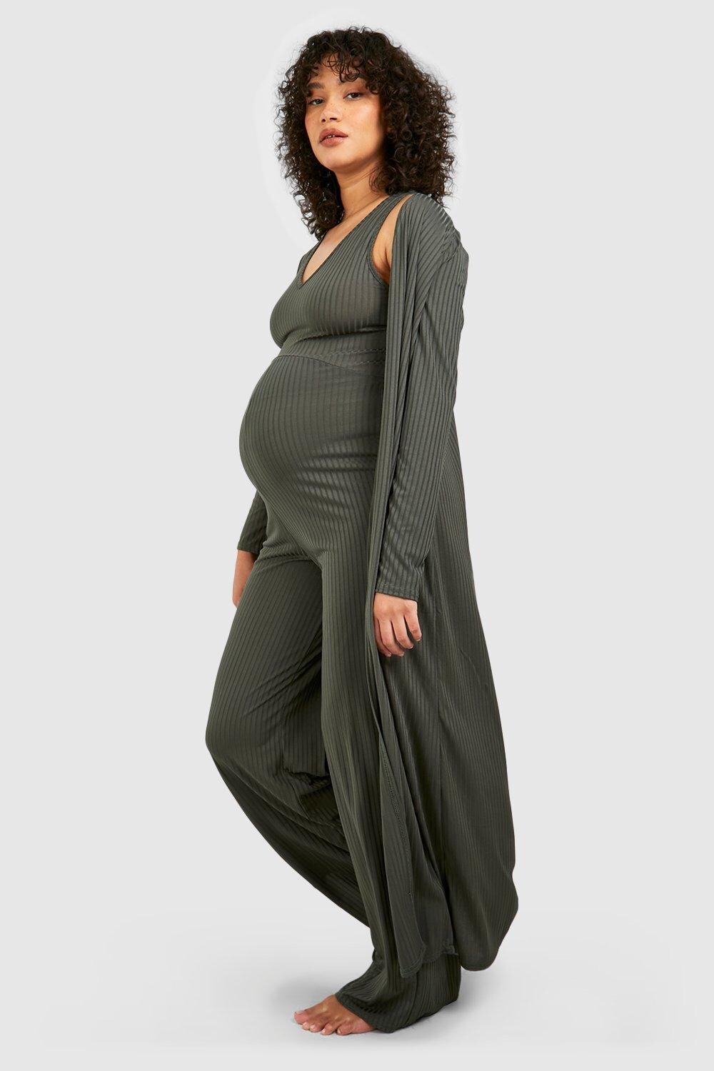 

Комбинезон для материалов и комплект duster lounge Boohoo, хаки