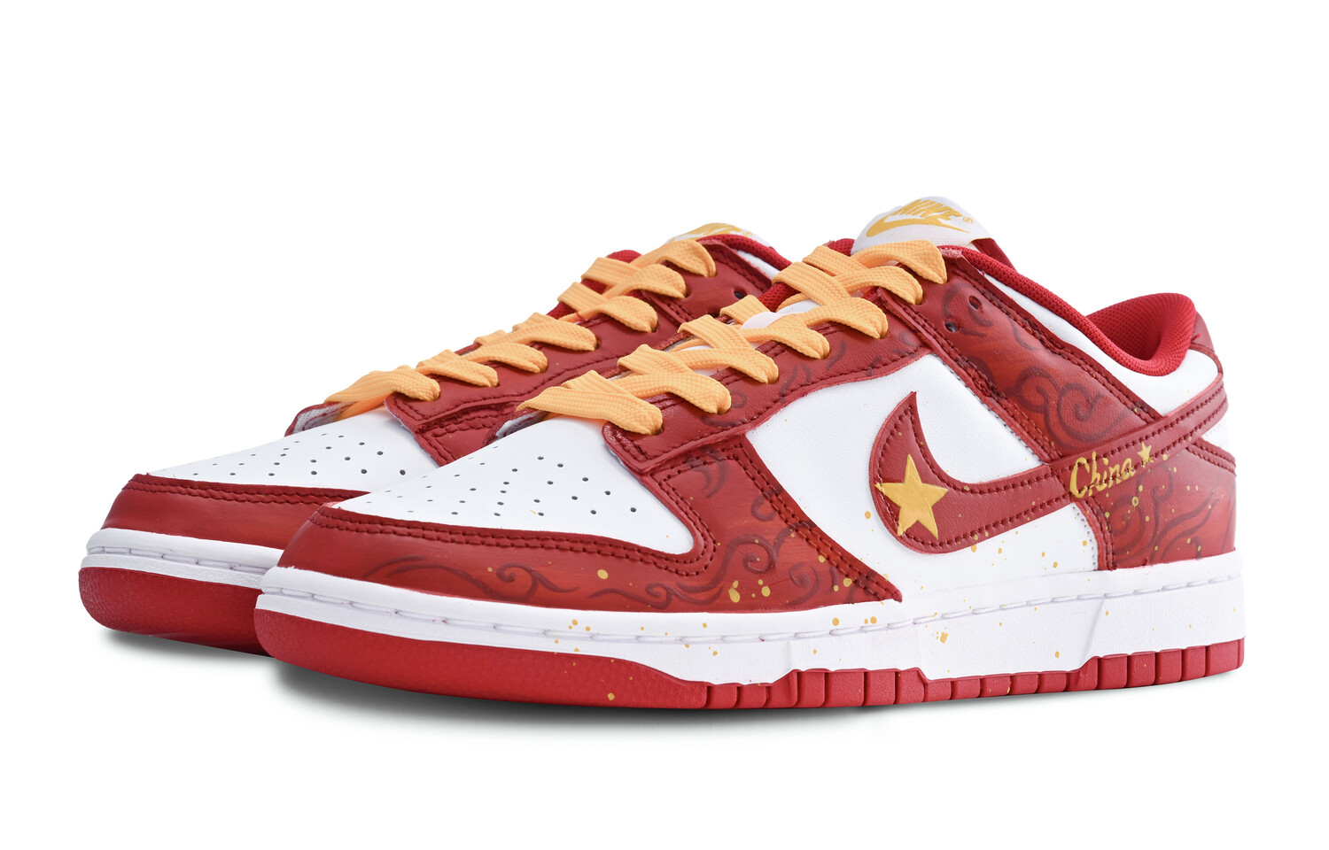 

Кроссовки Nike Dunk Skateboarding Shoes Men Low-top Red/Gold, красный