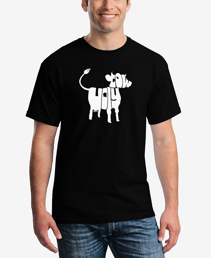 Мужская футболка с коротким рукавом Holy Cow Word Art LA Pop Art, черный мягкая горная корова имитация горная корова игрушка шотландская горная корова плюшевая прямая поставка
