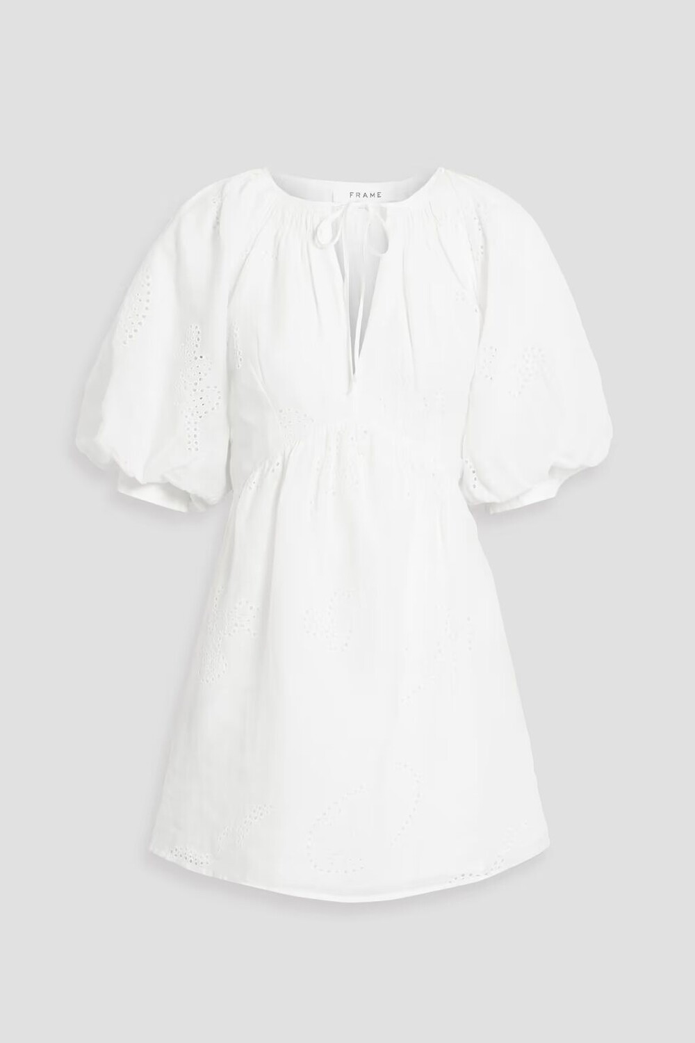 

Платье мини из рами с вышивкой Broderie Anglaise Frame, белый