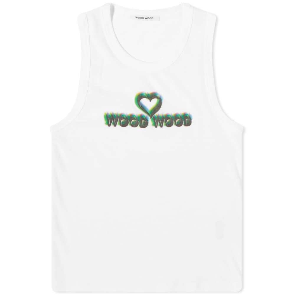 

Жилет с логотипом Wood Wood Nicole в рубчик, белый