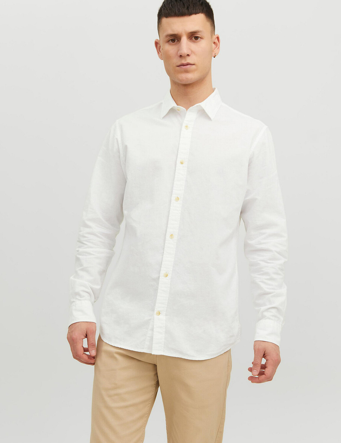 

Хлопковая оксфордская рубашка в полоску JACK & JONES, белый