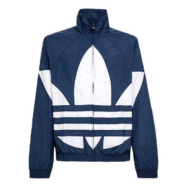 Куртка adidas originals Large logo Zipper Sports Jacket Blue, синий