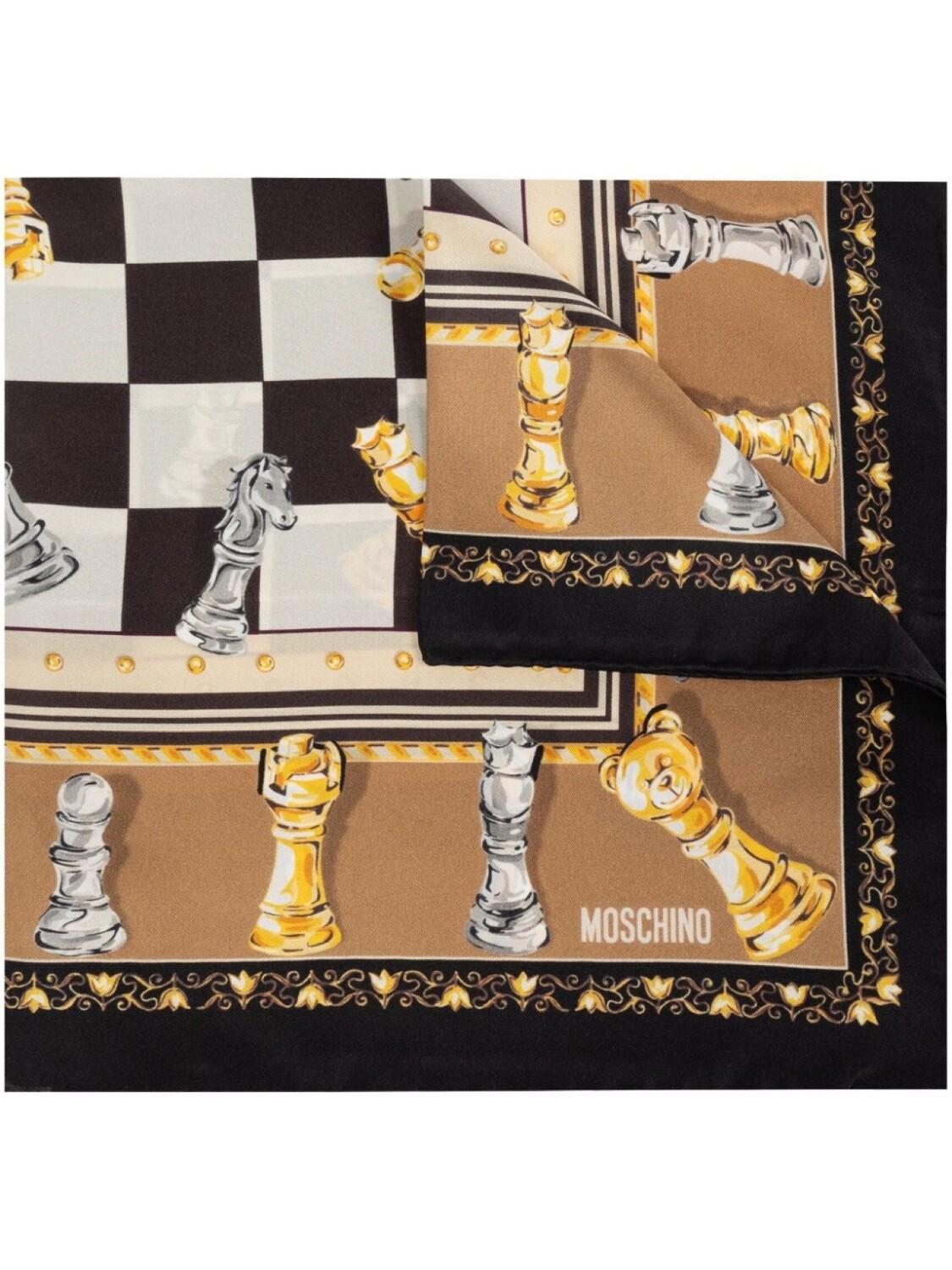 

Moschino шелковый нагрудный платок, коричневый