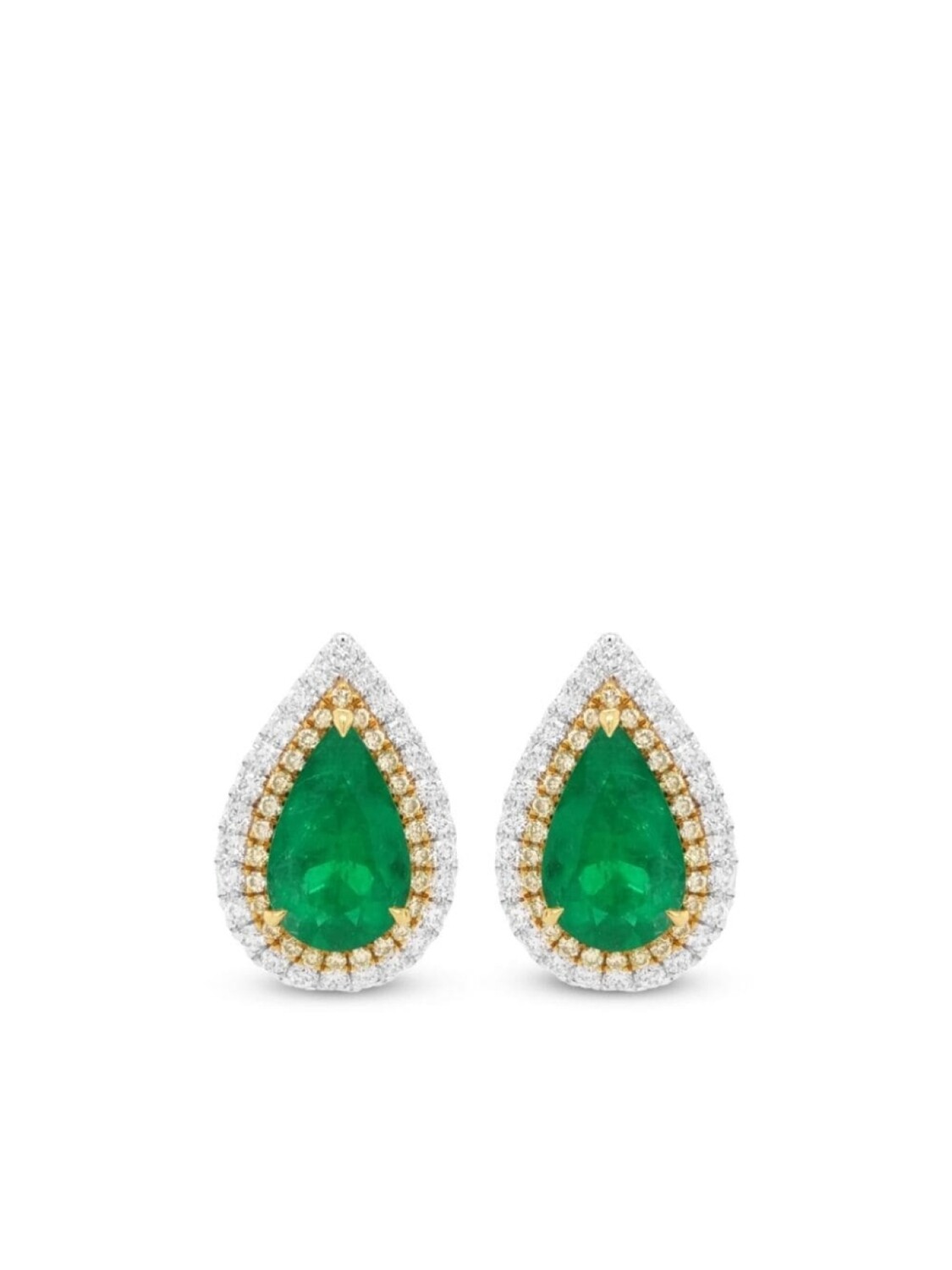

Золотые серьги-гвоздики с бриллиантами и изумрудом HYT Jewelry, серебряный