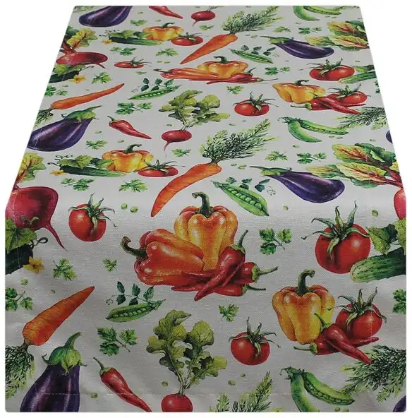 

HOSSNER - HOMECOLLECTION дорожка для стола "Garden Fruits", (1 шт.) 50х150 см, белый/оранжевый/фиолетовый/зеленый/красный