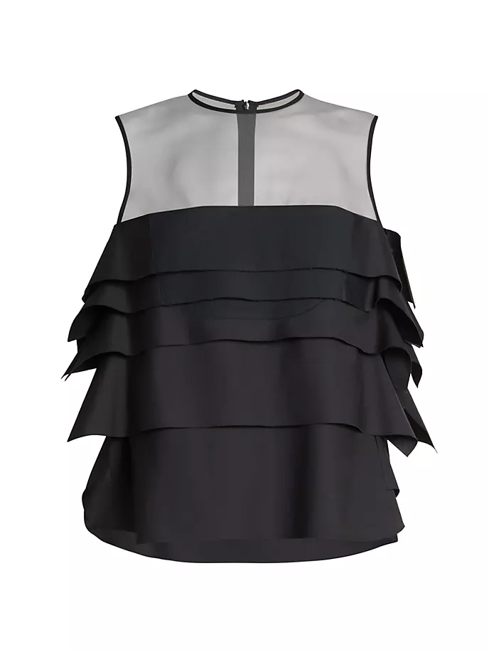 

Многоярусный топ без рукавов Sacai, черный