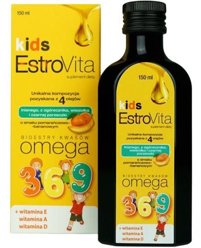 Estrovita Kids Pomarańcza-Banan омега 3-6-9 для детей, 150 ml