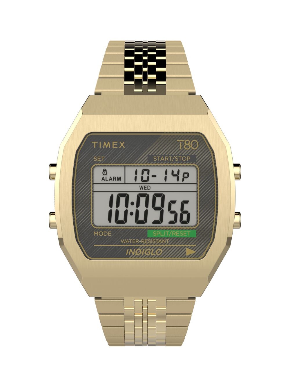

Цифровые часы T80 из латуни и смолы Timex, золотой