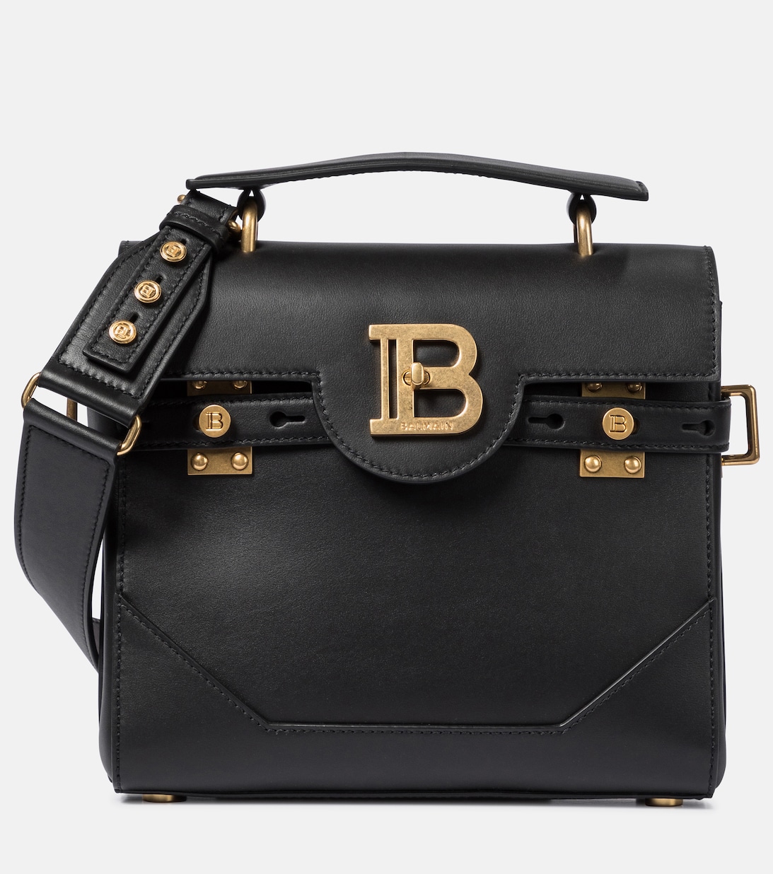 Кожаная сумка через плечо B-Buzz 23 Balmain, черный черная и кремовая сумка b buzz 23 balmain