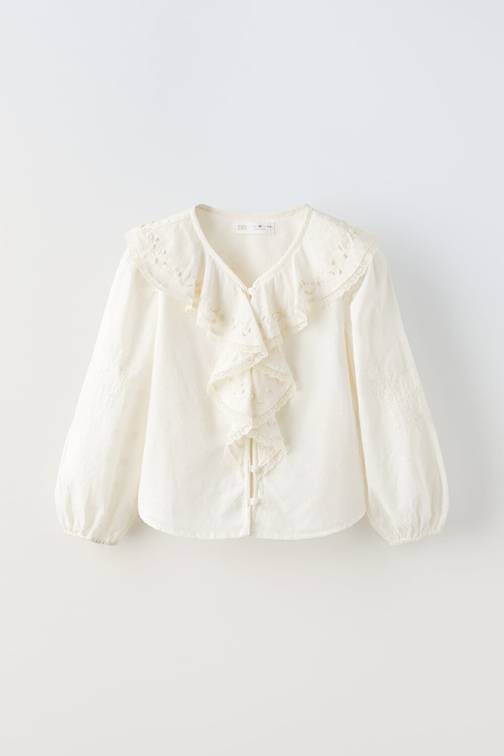 

Рубашка с вышивкой ZARA, белый
