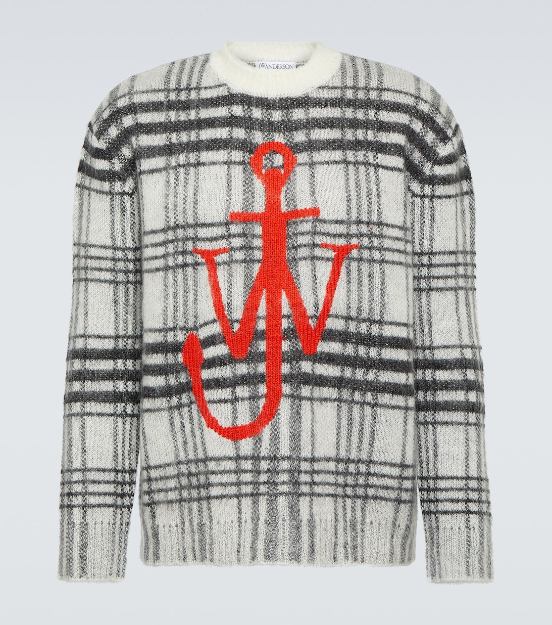 

Клетчатый свитер с логотипом JW Anderson, черный