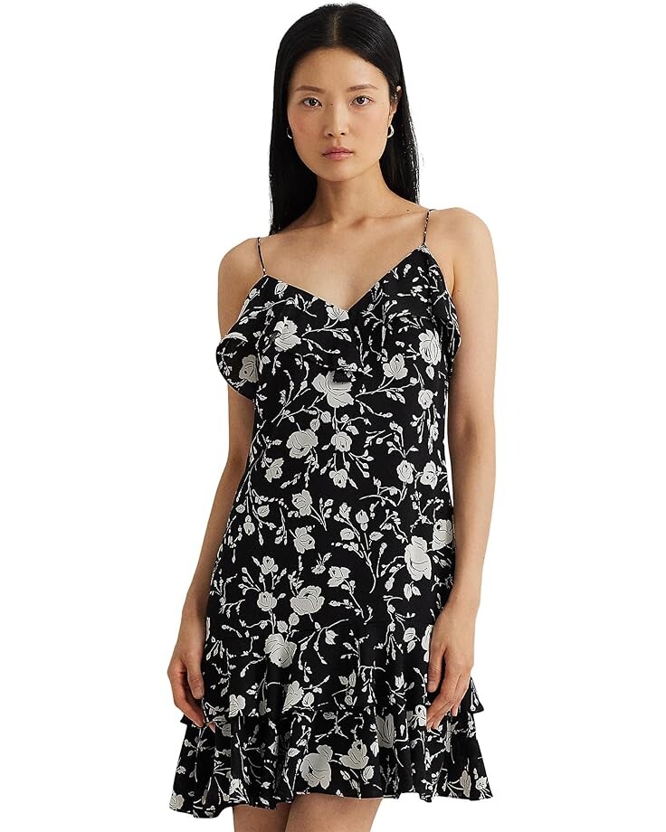 

Платье LAUREN Ralph Lauren Floral Georgette Sleeveless, черный