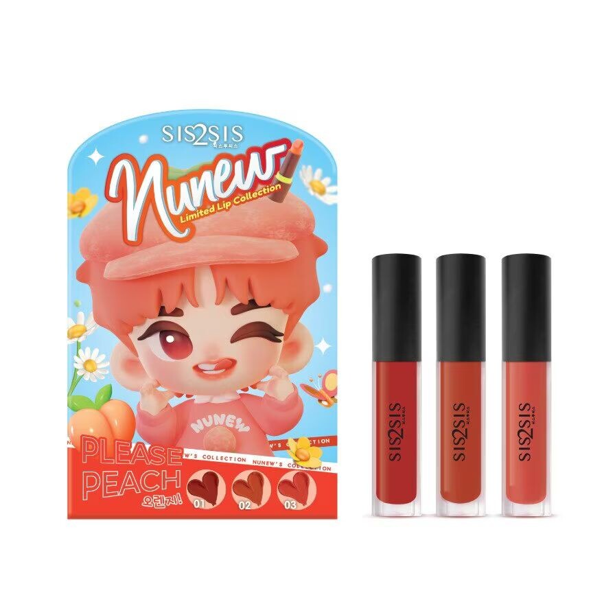

Sis2Sis Набор для губ Velvet Matte Lip Set 6,6г. Пожалуйста, персик, Please Peach