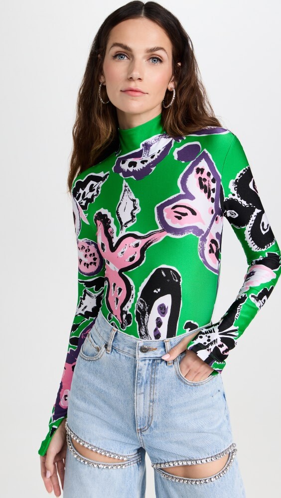 

Боди Area Butterfly Printed, зеленый
