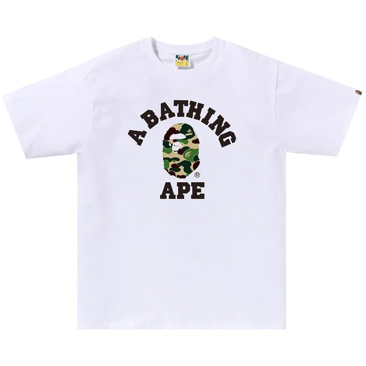 Футболка BAPE ABC Camo College 'White/Green', белый