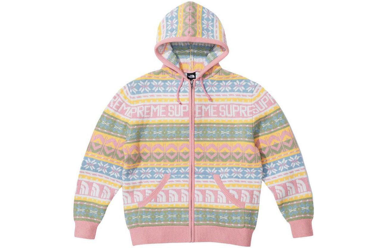 

Кофта Supreme x The North Face с принтом, розовый