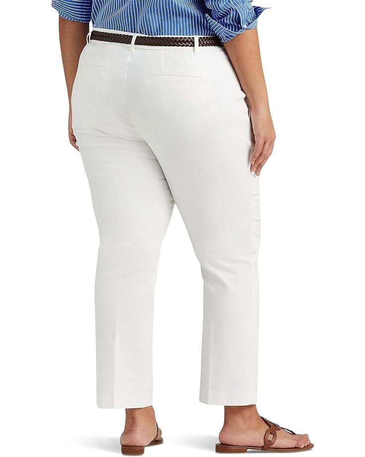 

Брюки LAUREN Ralph Lauren Plus Size Stretch Cotton Blend Pants, белый