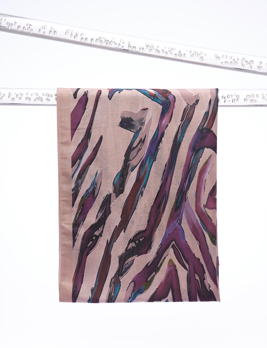 Шаль с Абстрактным Узором Бежевая Kayra шаль с абстрактным узором антрацит kayra