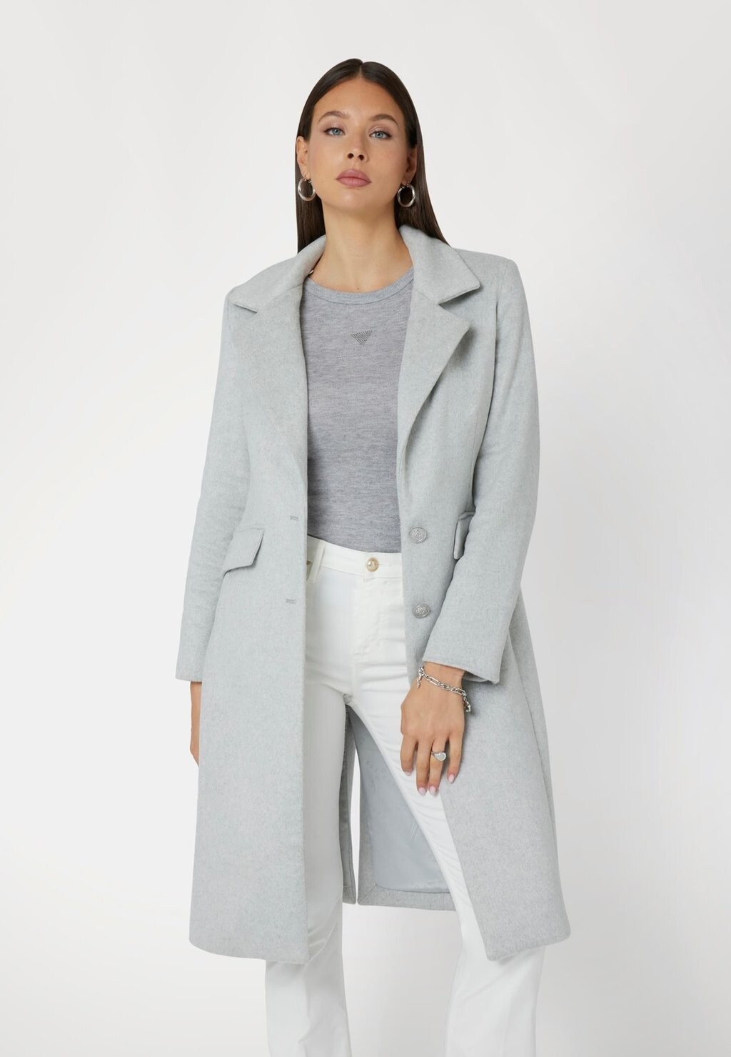 

Классическое пальто Guess, серый