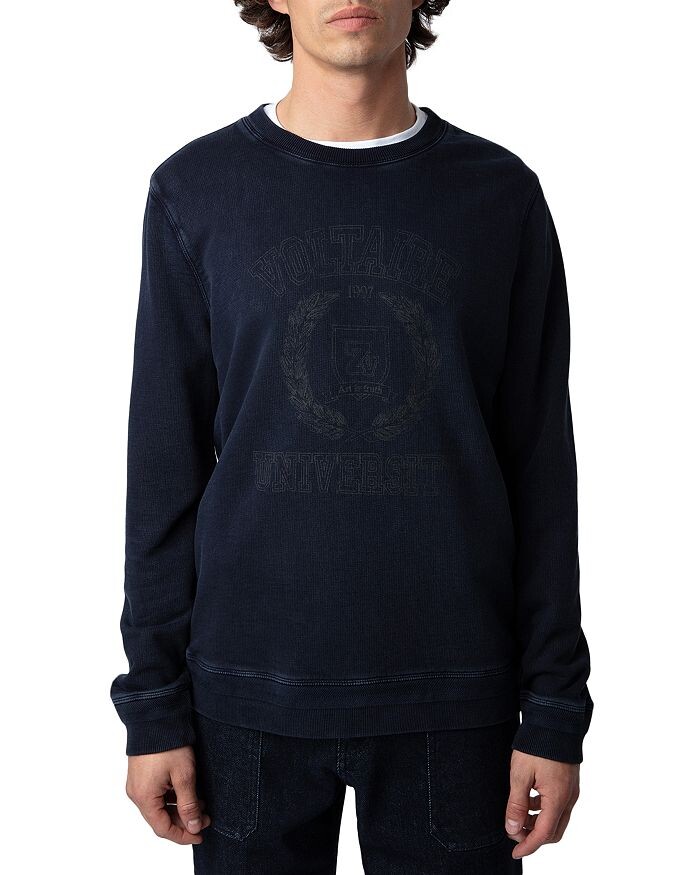 

Толстовка Zadig & Voltaire Stony Slub Blason Insignia, синий