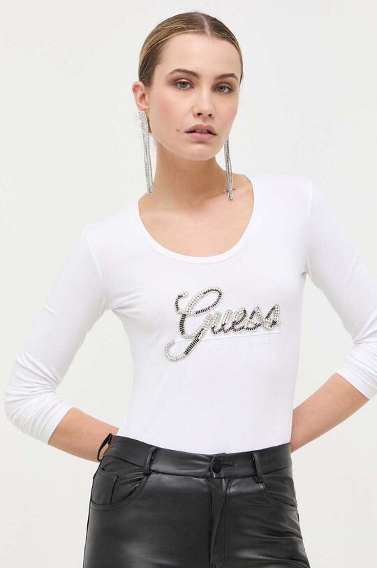 

Угадай длинный рукав Guess, белый