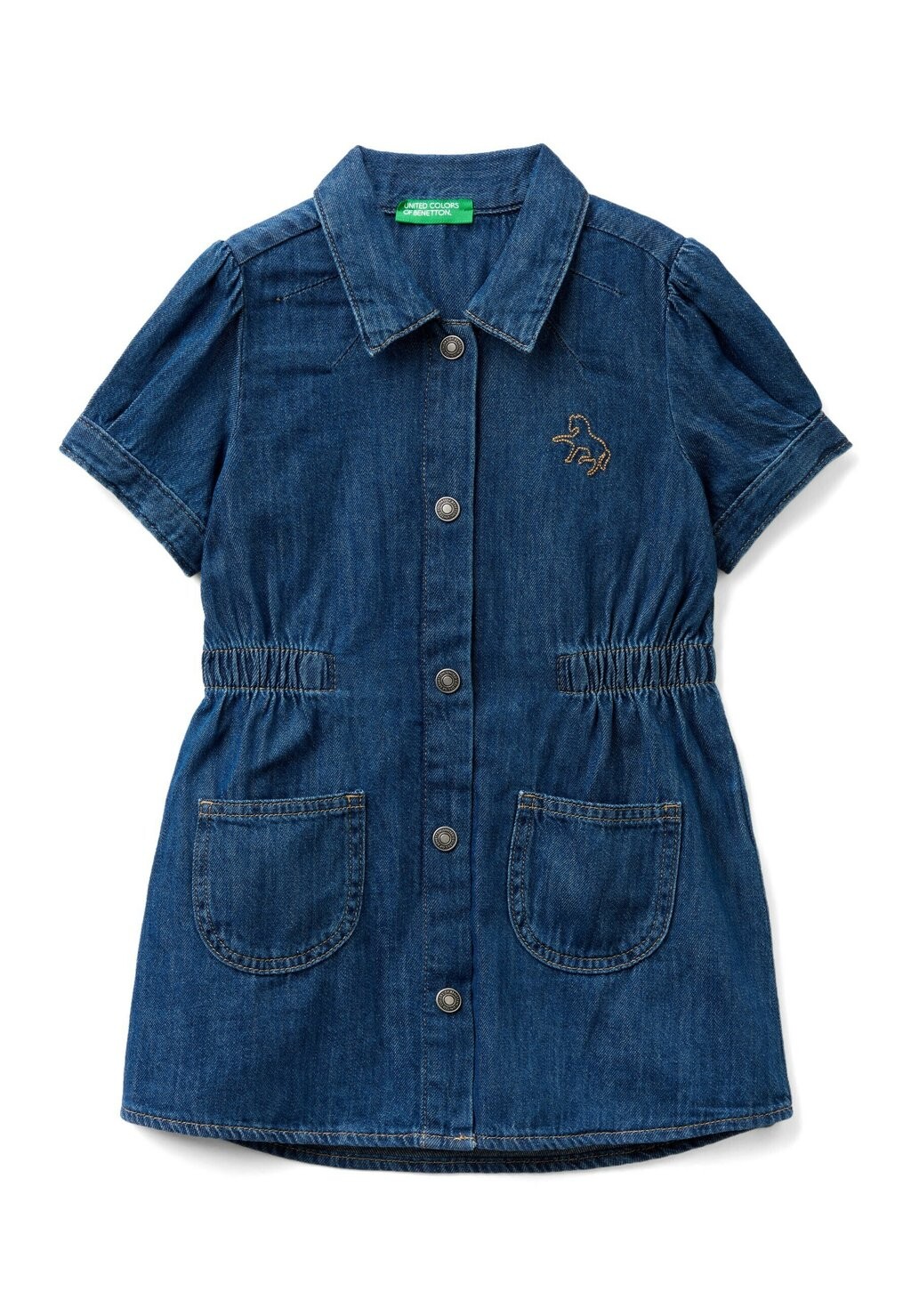 

Джинсовое платье With Collar United Colors of Benetton, синий