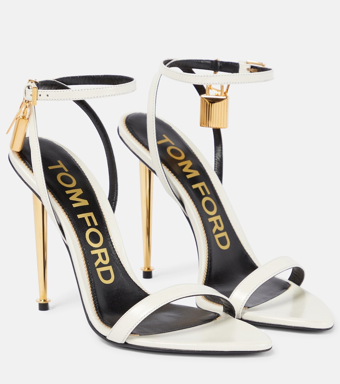 

Кожаные сандалии с замком Tom Ford, белый